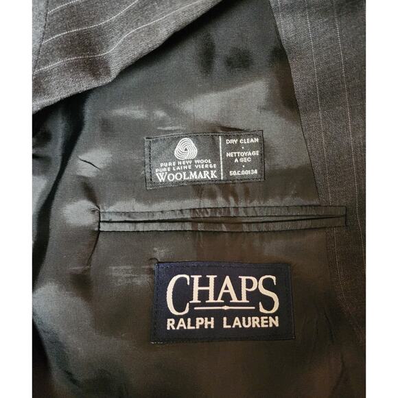 Men's Chaps Ralph Lauren Pinstripe Suit Set - Made in Canada Woolmark 42" Waist - Picture 11 of 12